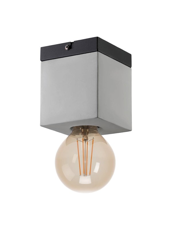 EGLO PRESTWICK 3 TAKLAMPA E27 BETONG/SVART