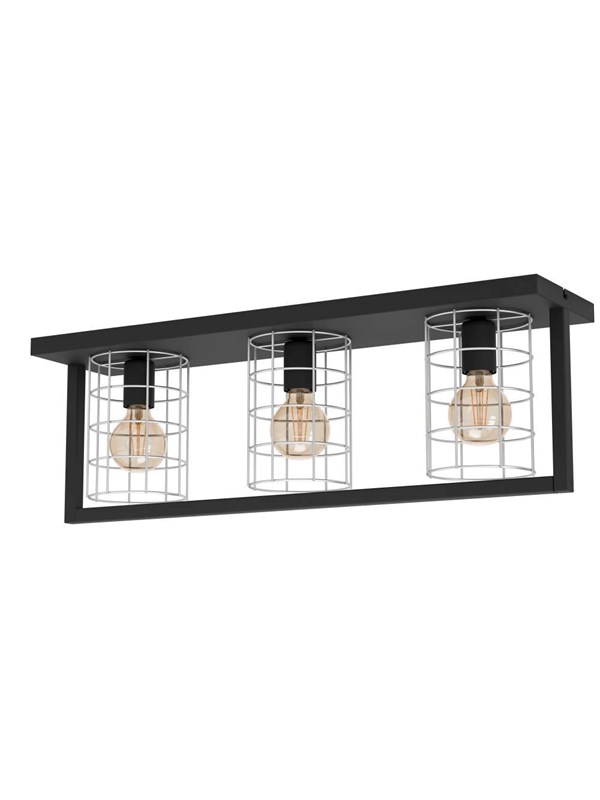 EGLO JUBILY TAKLAMPA 3XE27 L770 SVART/VIT