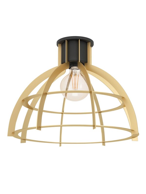 EGLO STILLINGTON TAKLAMPA E27 SVART/GULD