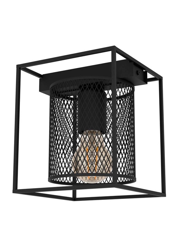 EGLO CATTERICK TAKLAMPA E27 SVART