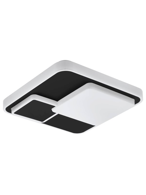 EGLO LEPRESO TAKLAMPA 2300LM 385X385 SVART/VIT
