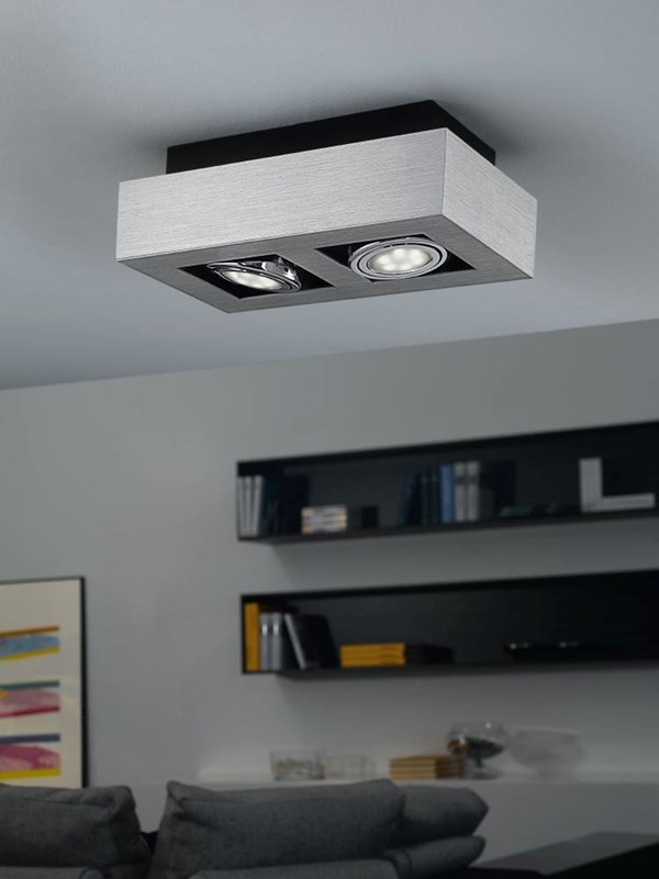 EGLO LOKE 1 TAKLAMPA 2L BORSTAD ALUMINIUM
