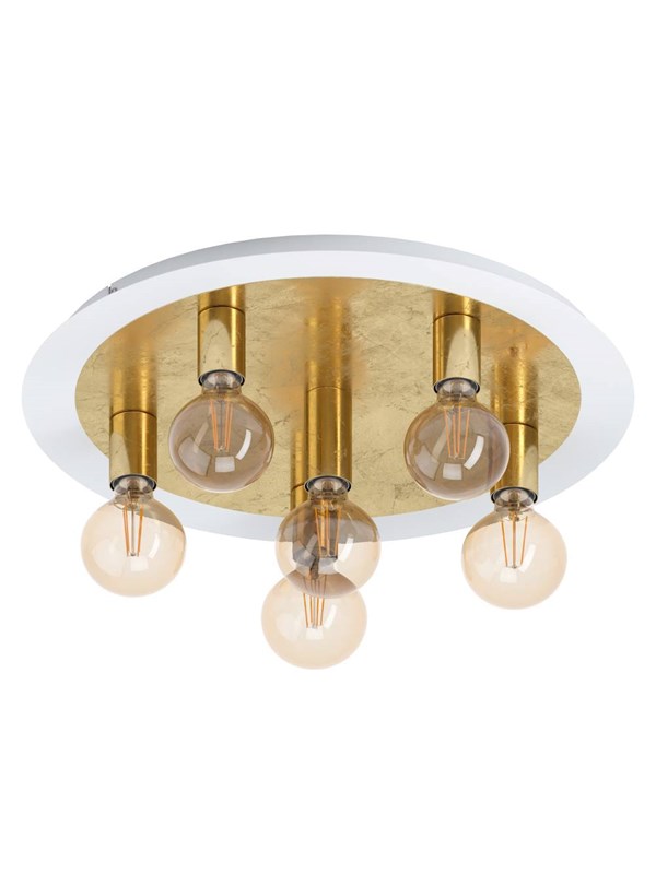 EGLO PASSANO TAKLAMPA 5L VIT/GULD