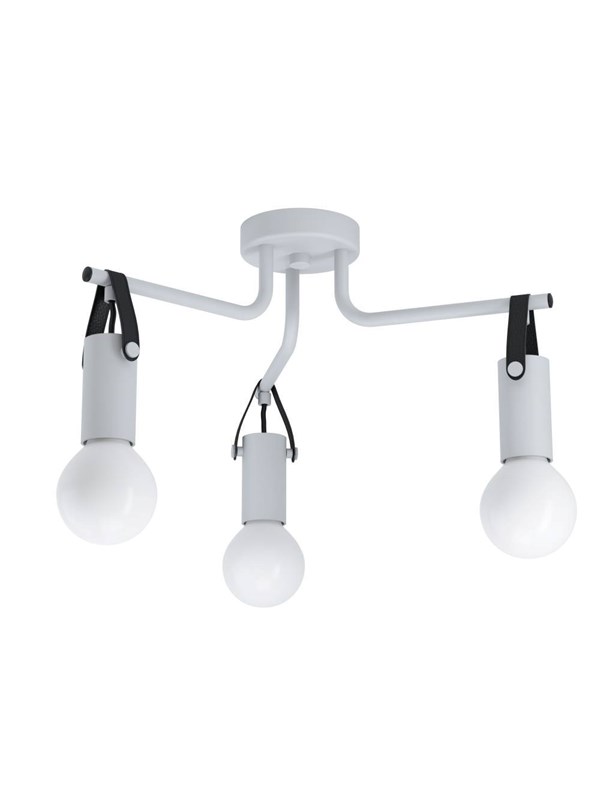 EGLO APRICALE TAKLAMPA E27 3L GRÅ/SVART