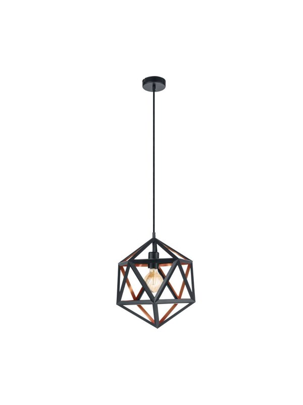 EGLO EMBLETON 1 PENDELLAMPA E27 Ø305 SVART/KOPPAR