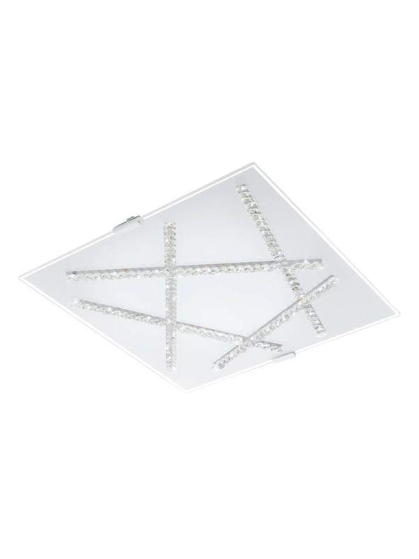 EGLO SORRENTA PLAFOND 365X365 VIT/KLAR/KRISTALL
