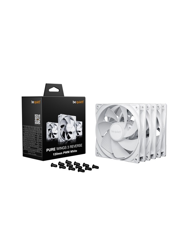 be quiet! PURE WINGS 3 120 White Reverse (3-pack) - Chassi fläkt - 120mm - Vit - 30 dBA