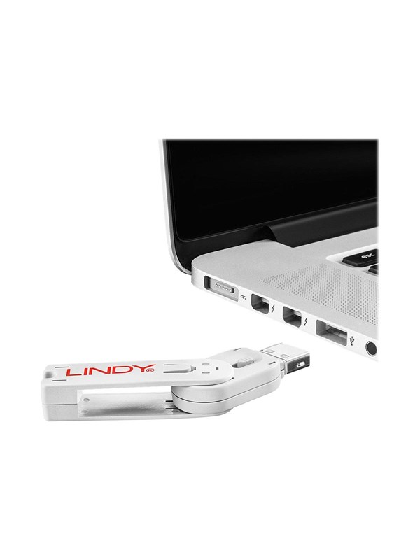 Produktfoto för Lindy USB Port Blocker - USB-portblockerare - vit