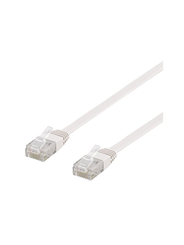 Deltaco TP-615V-FL - patch cable - 15 m - white - Vit - 15m