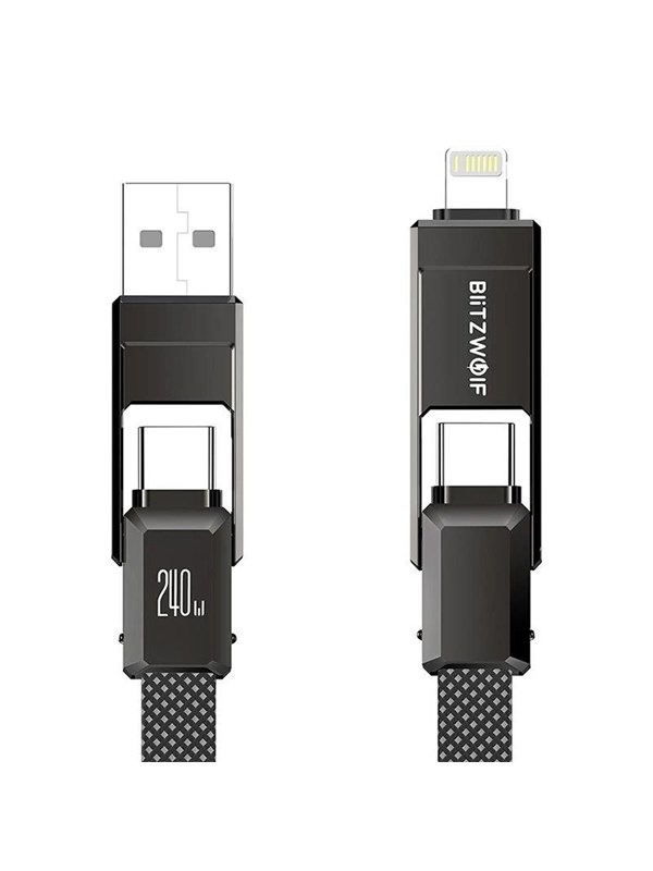 BlitzWolf BW-HDC7 4-in-1 USB + C + Lightning Cable 240W