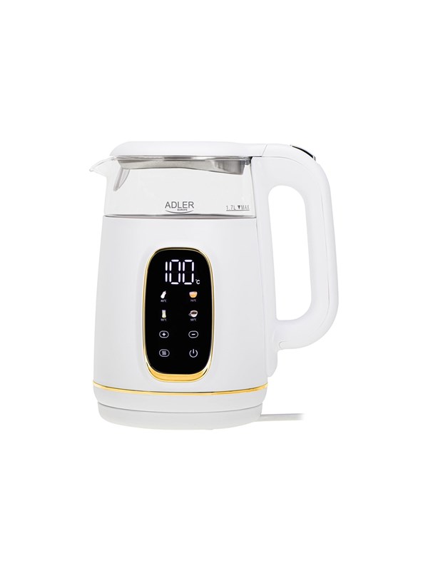 Adler Vattenkokare AD 1305 - kettle - white/gold - Vitt / guld - 2200 W