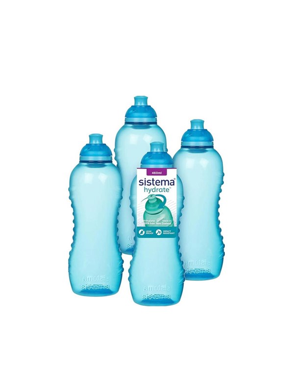Sistema 460ml Squeeze Bottle Blue 4 Pack