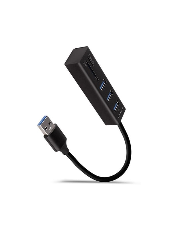 AXAGON SuperSpeed USB-A Hub with 3 USB Ports and Card Reader USB Hub - USB 3.2 - 3 porte - Svart