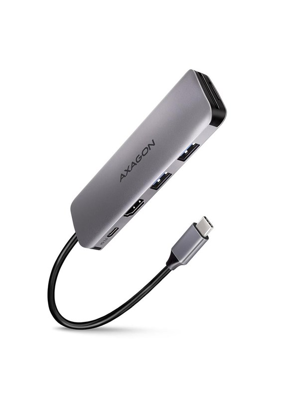 AXAGON SuperSpeed USB-C Hub USB Hub - USB 3.2 - 5 porte - Silver
