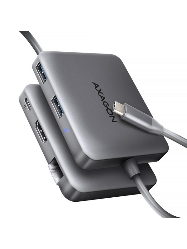 AXAGON SuperSpeed USB-C Hub USB Hub - USB 3.0 - 5 porte - Silver