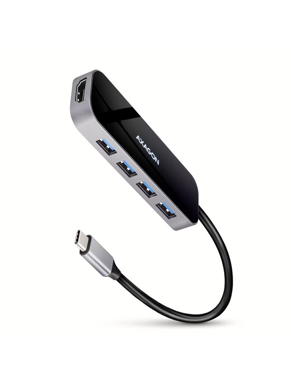 AXAGON SuperSpeed USB-C Hub USB Hub - USB 3.2 - 6 porte - Svart
