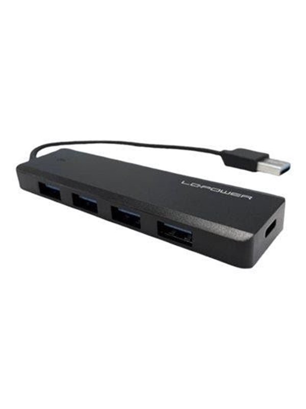 LC Power LC-HUB-U3-4-V2 - hub - 5 ports USB Hub - 5 porte - Svart
