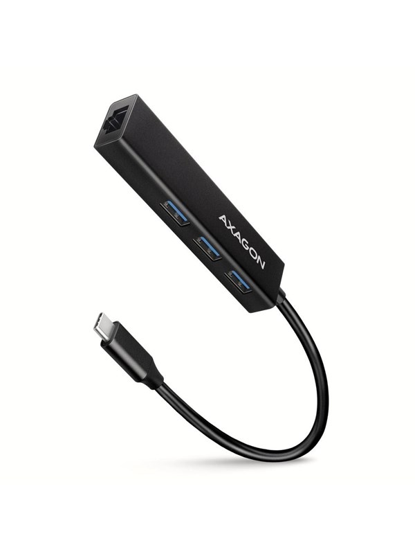 AXAGON SuperSpeed USB-C 5 Gbps Hub with 3 USB-A and Gigabit LAN