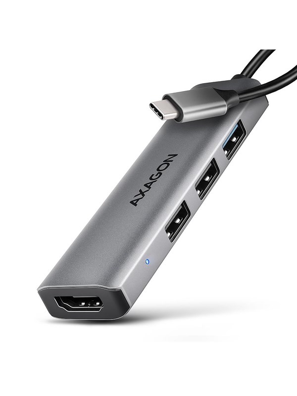 AXAGON Starter 4-in-1 USB-C 5 Gbps Hub with HDMI and 3 USB-A USB Hub - USB 3.2 - 4 porte - Silver