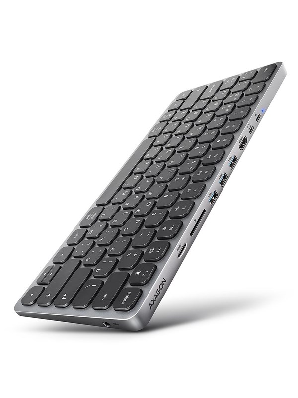 AXAGON 9-in-1 Keyboard HUB - Ryska - Svart