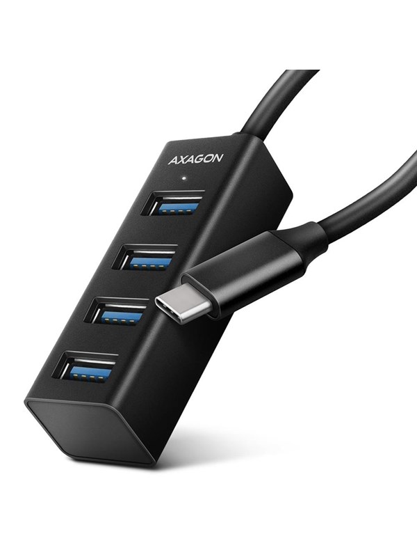 AXAGON SuperSpeed USB-C Mini Hub USB Hub - USB 3.2 - 4 porte - Svart