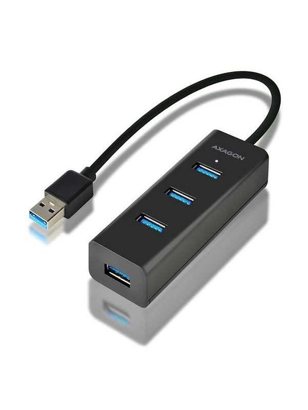 AXAGON USB-A 3.0 Hub with Micro USB Power Connector USB Hub - USB 3.2 - 4 porte - Svart