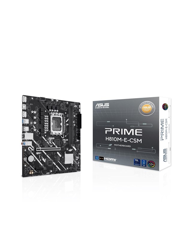 ASUS PRIME H810M-E-CSM Moderkort - Intel H810 - Intel LGA1851 - DDR5 RAM - Micro-ATX
