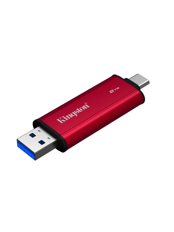 Kingston Dual Portable SSD - 2TB - Extern SSD - Svart - USB 3.2 Gen 2