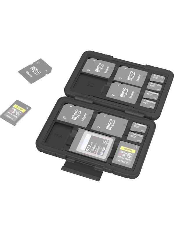 Produktfoto för SmallRig 3192, 15 kort, CFexpress, MicroSD (TransFlash), SD, XQD, Polykarbonat, Silikon, Svart, Dammresistent, Stöttålig, 40 mm