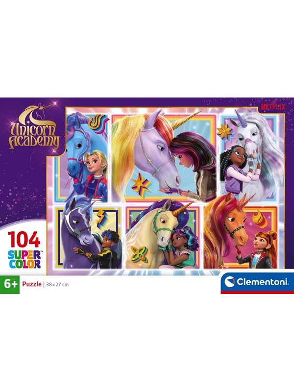 Clementoni Puzzle Unicorn Academy - 6 Portraits 104pcs. Golv