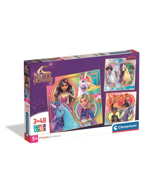 Clementoni Puzzle Unicorn Academy - 3x48pcs. Golv