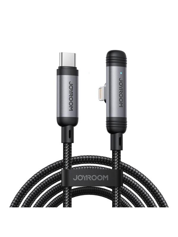 Produktfoto för Joyroom USB-C till Lightning vinklad snabbladdningskabel 30W, 1,2m - Svart