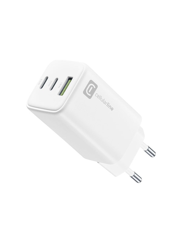 CELLULAR line ACHUSB3GAN65WTABW - power adapter - QC / PD portable - 65 Watt Strömförsörjning - 65 Watt - ATX - 80 Plus