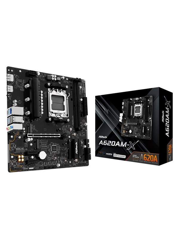 ASRock A620AM-X Moderkort - AMD A620A - AMD AM5 - DDR5 RAM - Micro-ATX