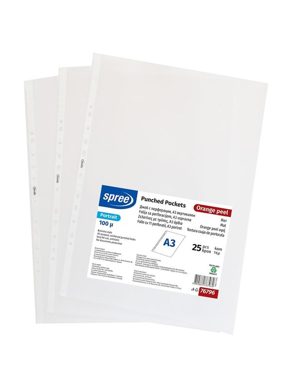 SPREE Plastic pocket A3 25 pcs. portrait format