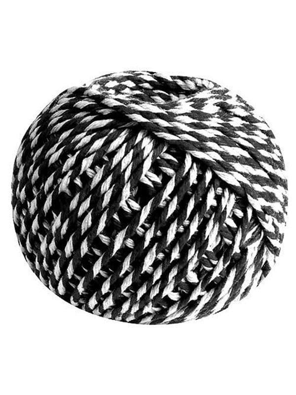 SCANSEASON Cotton yarn gift ribbon black/white 40 meters