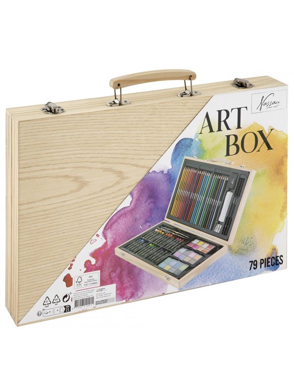 Creative Craft Group Art set 79 pieces in wooden case