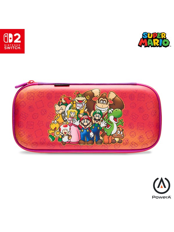 PowerA Slim Case for Nintendo Switch 2 - Mario and Friends Officially Licensed Protective Case Holds 10 Game Cards