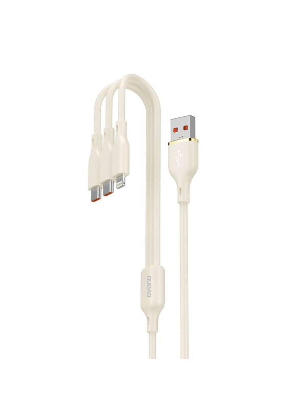 Dudao L7SE 3in1 USB-A - 2x USB-C / Lightning 66W Cable 1.2m - beige