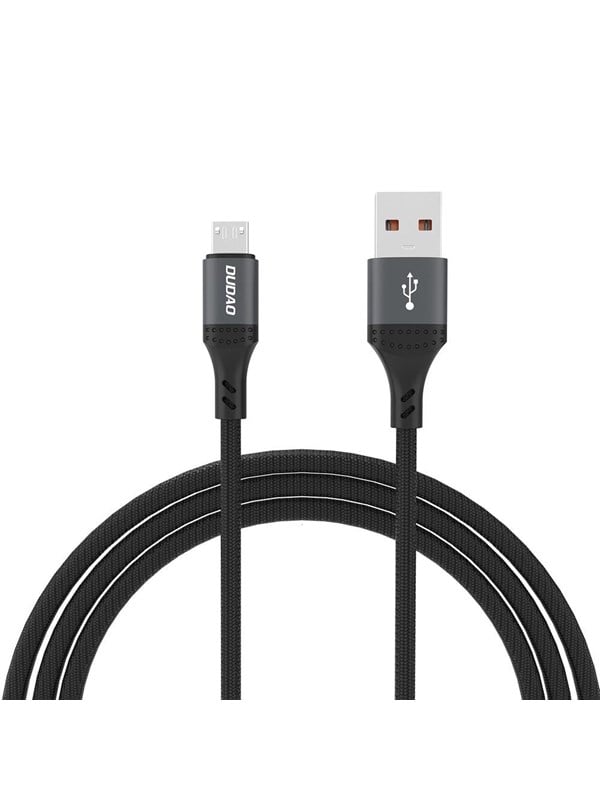 Produktfoto för Dudao L3SM USB-A - MicroUSB 3A 1.2m Braided Kabel - Svart