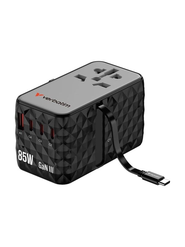 Verbatim Charge 'n' Travel power adapter - GaN III universal - 24 pin USB-C USB - 85 Watt