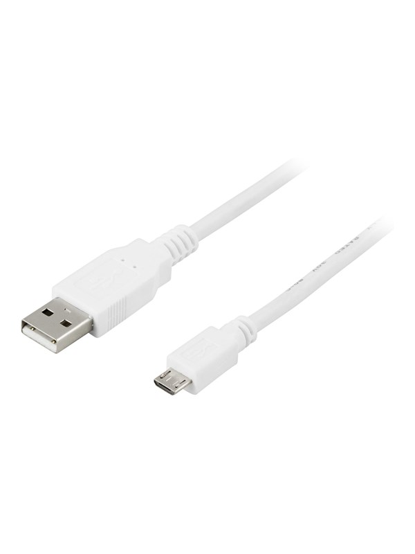 Deltaco USB-299W - USB cable - USB to Micro-USB Type B - 25 cm