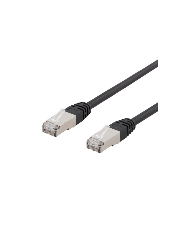Deltaco patch cable - 1 m - black - Svart - 1m