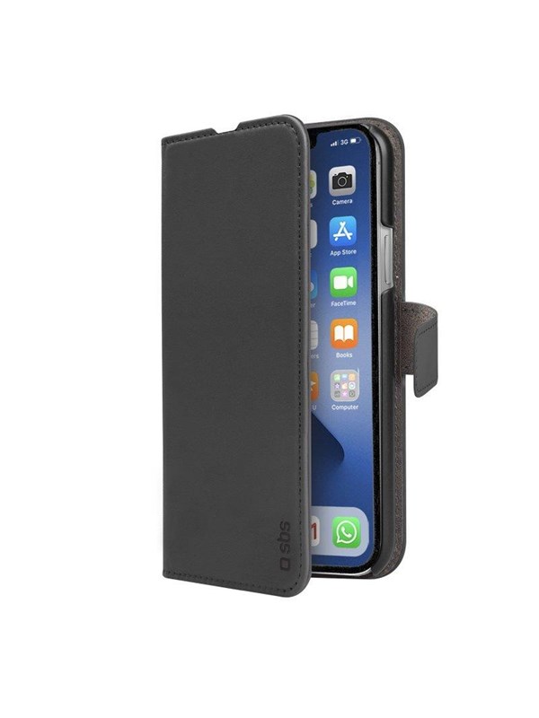 SBS Book Plånboksfodral med stativfunktion för iPhone 13 Pro - Svart