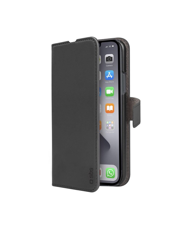 SBS Book Plånboksfodral med stativfunktion för iPhone 14/13 - Svart