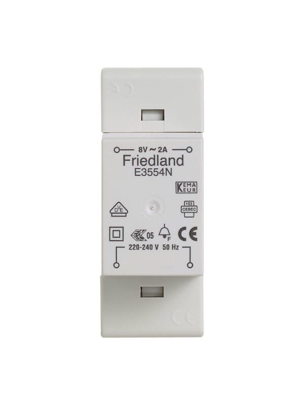 Produktfoto för Friedland Trafo E3554N 8V 2A - F/Din
