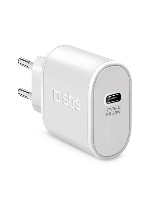 SBS Väggladdare USB-C 20W - Vit