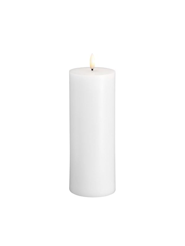 Moods & More LED pillar candle - Classic white - 74x200 mm