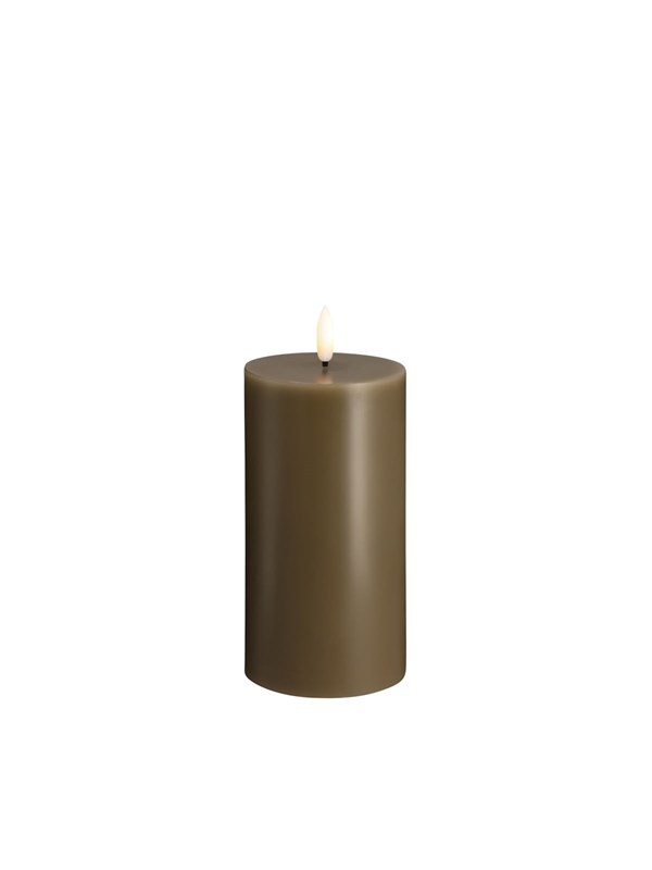 Moods & More LED pillar candle - Dark sand - 74x150 mm