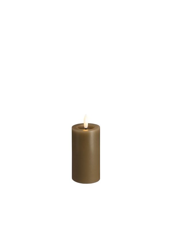 Moods & More LED pillar candle - Melted Dark sand - 49x100 mm